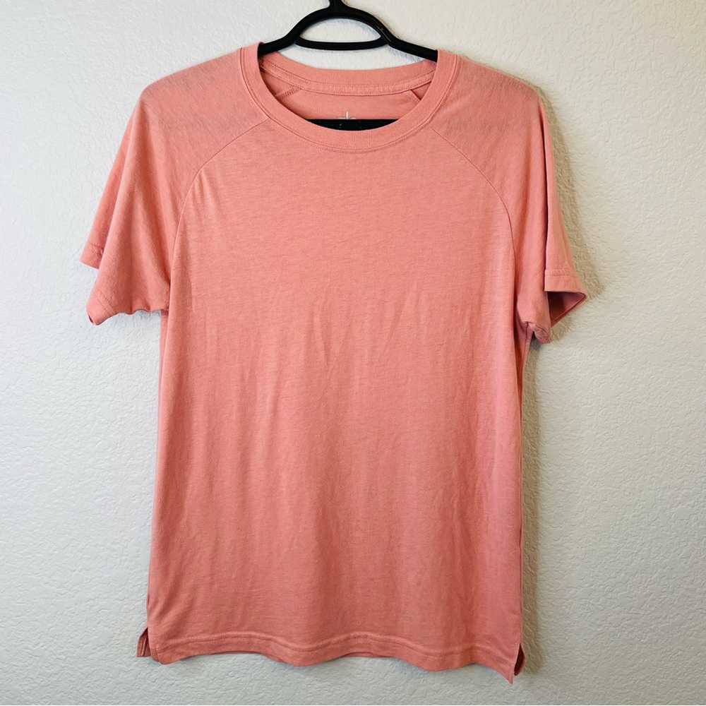 Alo Yoga Mens Orange Conquer Reform Crewneck Short Sleeve Tee Tshirt | Small